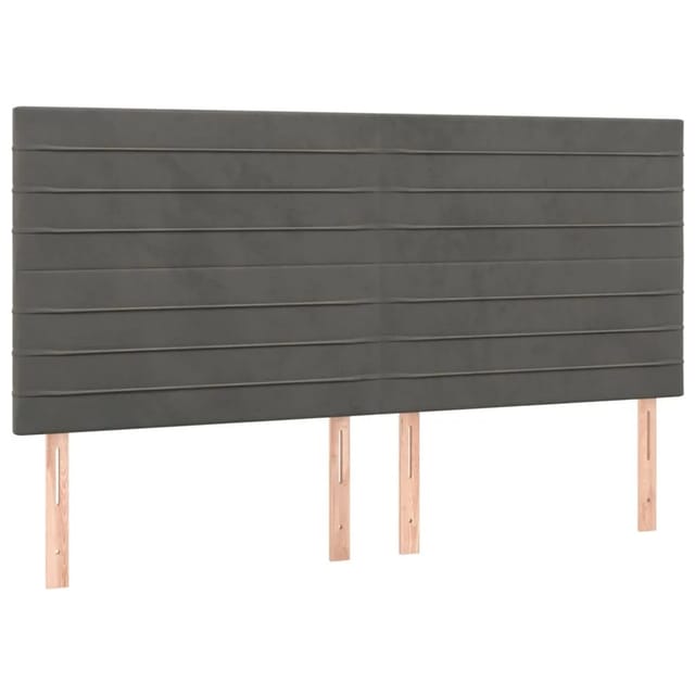 vidaXL LED Kopfteil Dunkelgrau 160x5x118/128 cm Samt 3122619