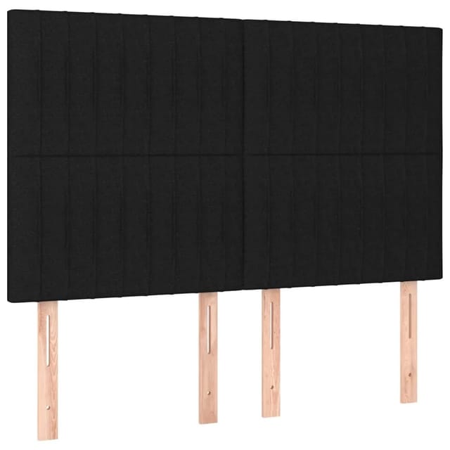 vidaXL LED Kopfteil Schwarz 144x5x118/128 cm Stoff 3122662