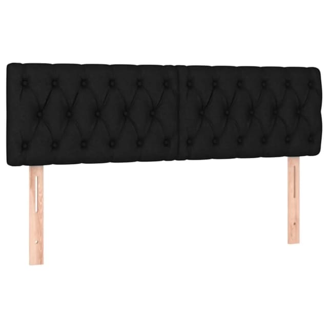 vidaXL LED Kopfteil Schwarz 160x7x78/88 cm Stoff 3121956
