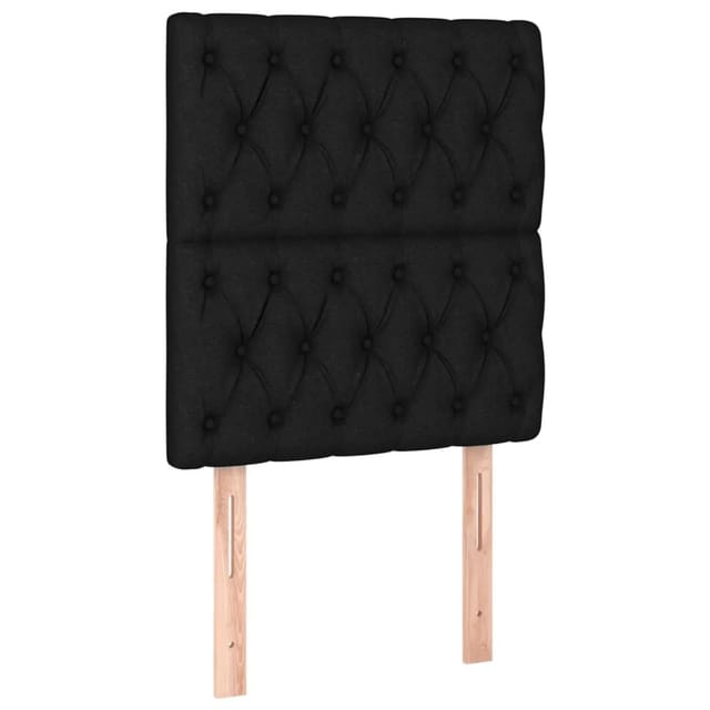 vidaXL LED Kopfteil Schwarz 80x7x118/128 cm Stoff 3122736
