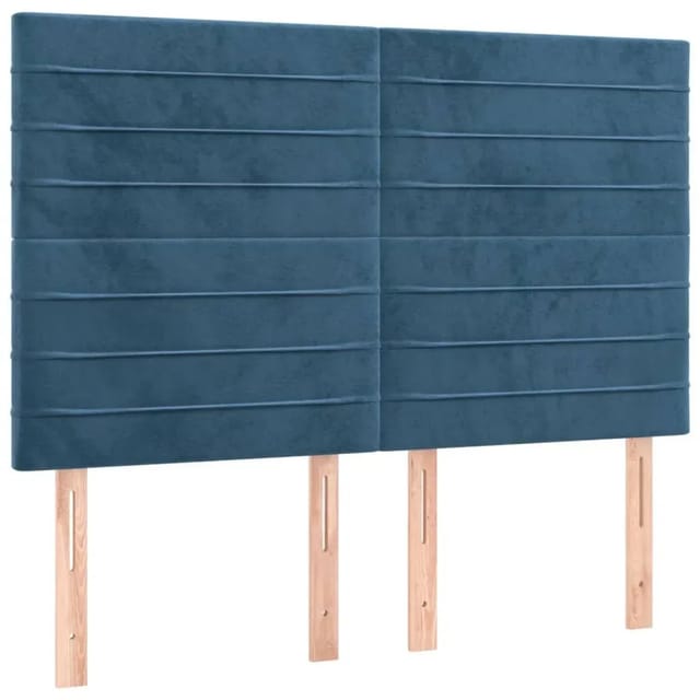 vidaXL LED Kopfteil Dunkelblau 144x5x118/128 cm Samt 3122616