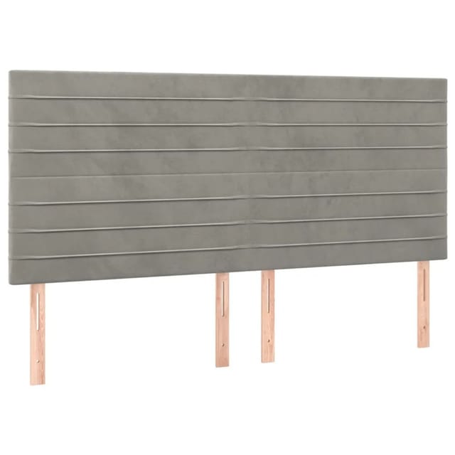 vidaXL LED Kopfteil Hellgrau 160x5x118/128 cm Samt 3122618