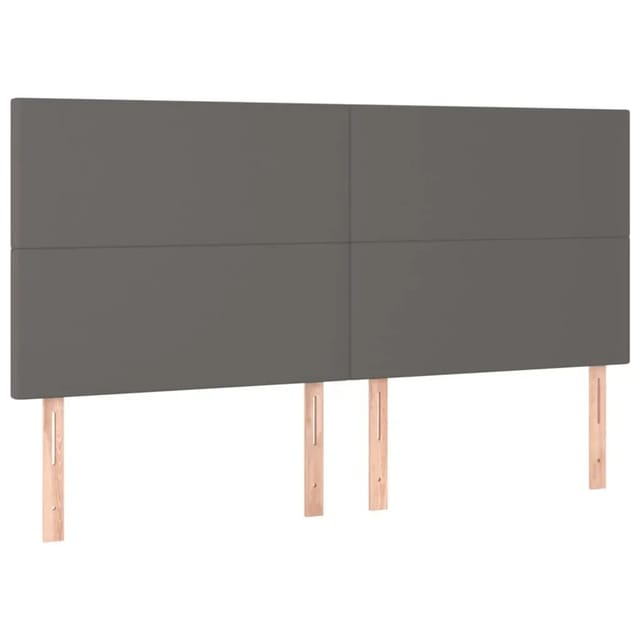 vidaXL LED Kopfteil Grau 180x5x118/128 cm Kunstleder 3122250