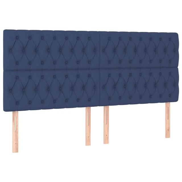 vidaXL LED Kopfteil Blau 180x7x118/128 cm Stoff 3122780
