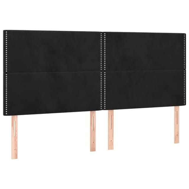 vidaXL LED Kopfteil Schwarz 180x5x118/128 cm Samt 3122346