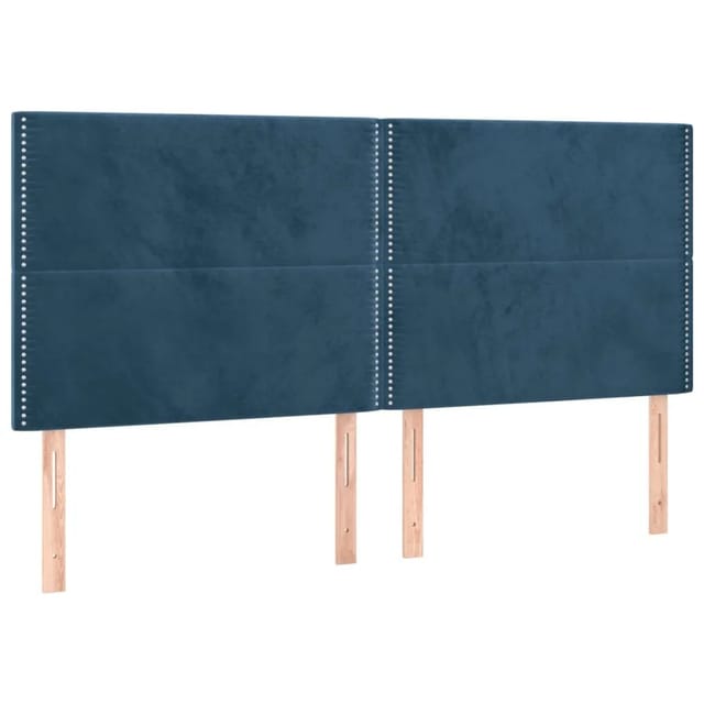 vidaXL LED Kopfteil Dunkelblau 200x5x118/128 cm Samt 3122354