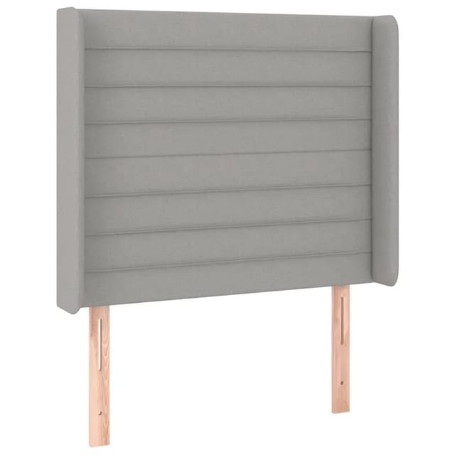 vidaXL LED Kopfteil Hellgrau 103x16x118/128 cm Stoff 3124178