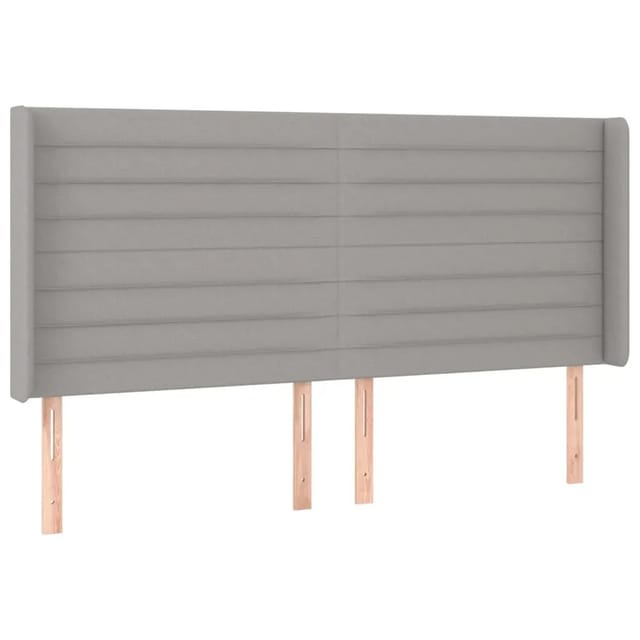 vidaXL LED Kopfteil Hellgrau 163x16x118/128 cm Stoff 3124194