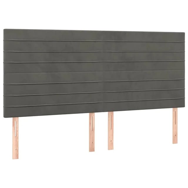 vidaXL LED Kopfteil Dunkelgrau 200x5x118/128 cm Samt 3122631