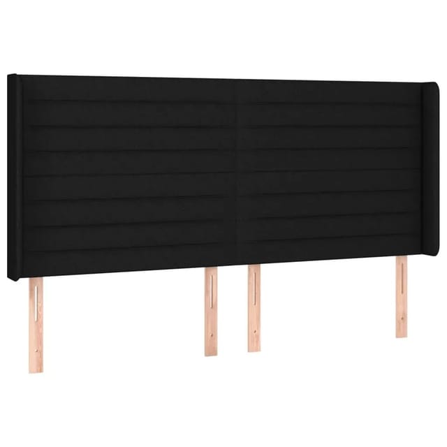 vidaXL LED Kopfteil Schwarz 183x16x118/128 cm Stoff 3124204