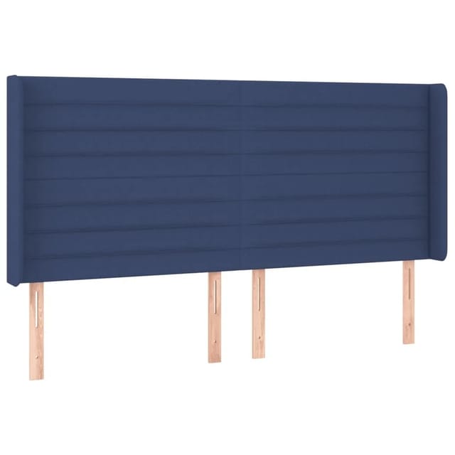 vidaXL LED Kopfteil Blau 203x16x118/128 cm Stoff 3124216