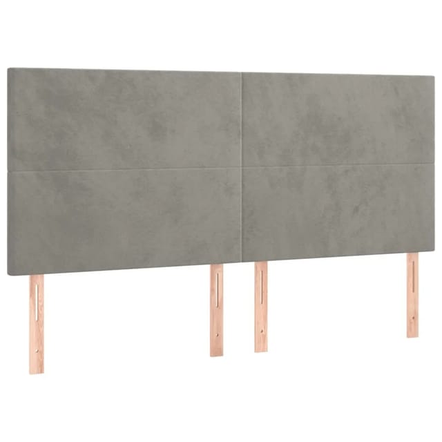 vidaXL LED Kopfteil Hellgrau 160x5x118/128 cm Samt 3122198