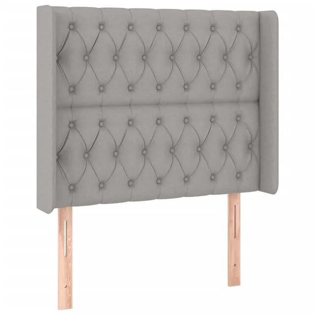 vidaXL LED Kopfteil Hellgrau 93x16x118/128 cm Stoff 3124366