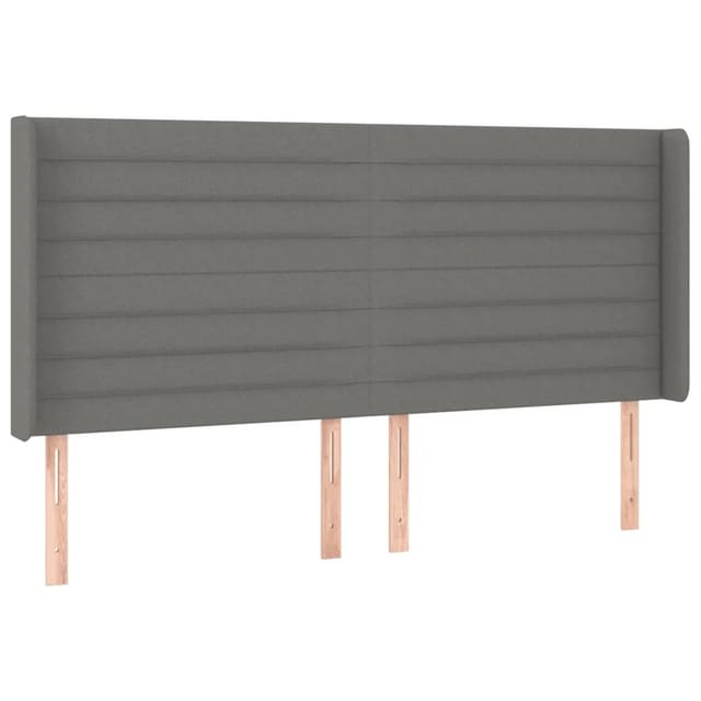 vidaXL LED Kopfteil Dunkelgrau 163x16x118/128 cm Stoff 3124195