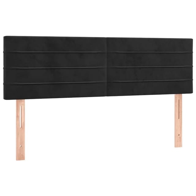 vidaXL LED Kopfteil Schwarz 144x5x78/88 cm Samt 3121802