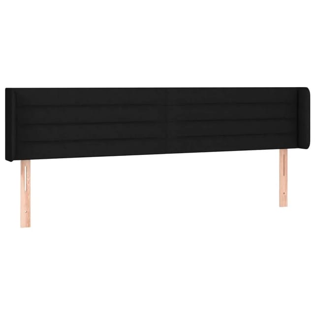 vidaXL LED Kopfteil Schwarz 203x16x78/88 cm Stoff 3123400
