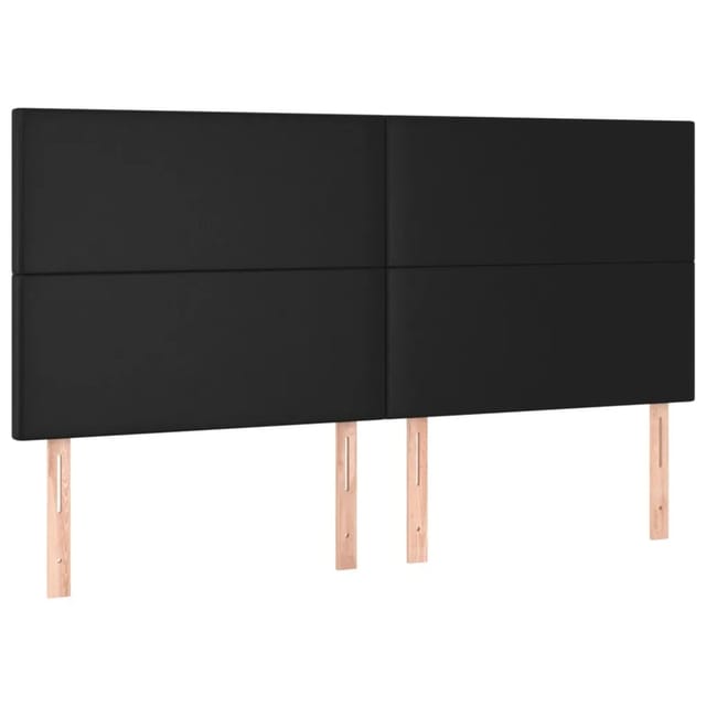 vidaXL LED Kopfteil Schwarz 200x5x118/128 cm Kunstleder 3122252