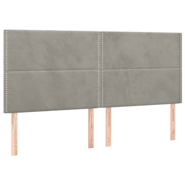 vidaXL LED Kopfteil Hellgrau 200x5x118/128 cm Samt 3122350