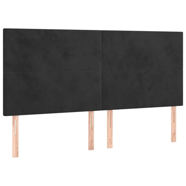 vidaXL LED Kopfteil Schwarz 180x5x118/128 cm Samt 3122206