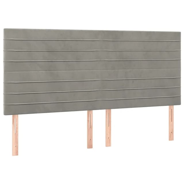 vidaXL LED Kopfteil Hellgrau 200x5x118/128 cm Samt 3122630