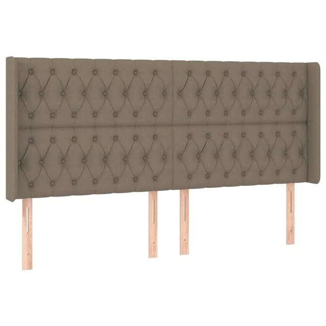 vidaXL LED Kopfteil Taupe 203x16x118/128 cm Stoff 3124410