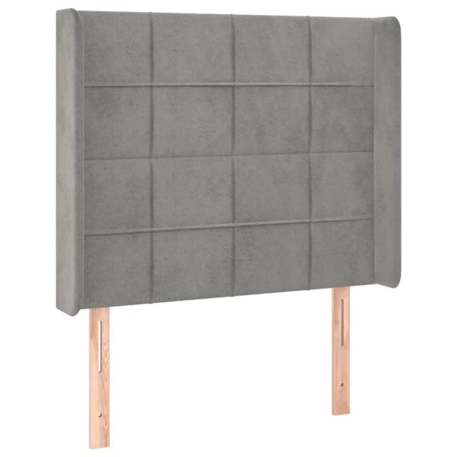 vidaXL LED Kopfteil Hellgrau 103x16x118/128 cm Samt 3124090