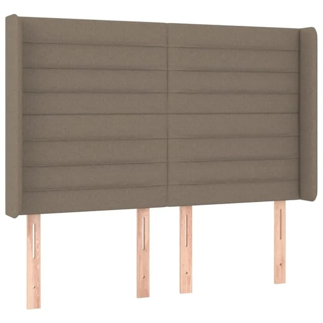 vidaXL LED Kopfteil Taupe 147x16x118/128 cm Stoff 3124190
