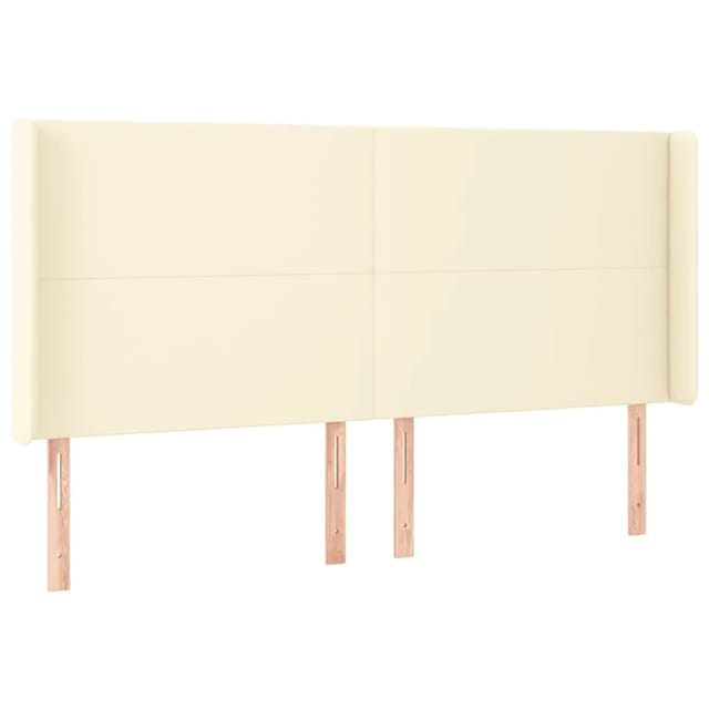 vidaXL LED Kopfteil Creme 203x16x118/128 cm Kunstleder 3123878