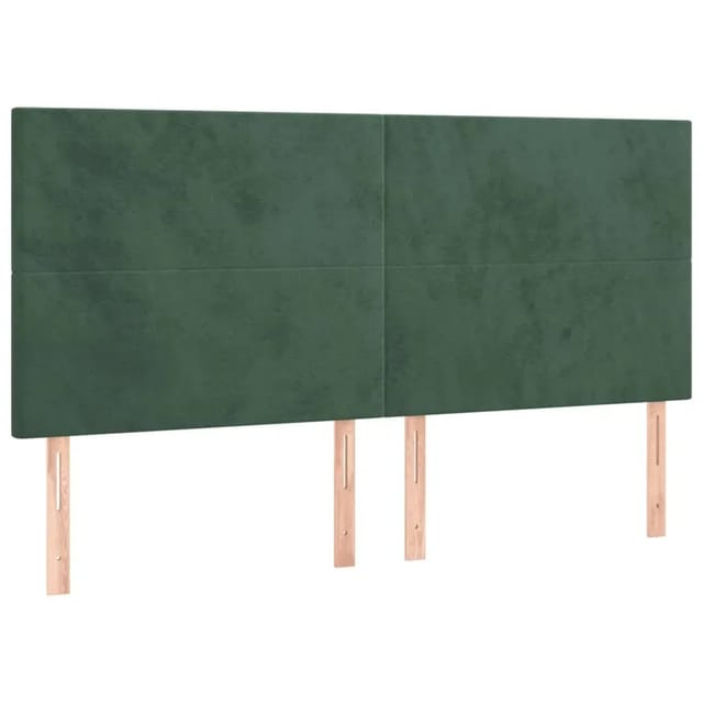 vidaXL LED Kopfteil Dunkelgrün 180x5x118/128 cm Samt 3122207