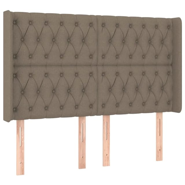 vidaXL LED Kopfteil Taupe 163x16x118/128 cm Stoff 3124394