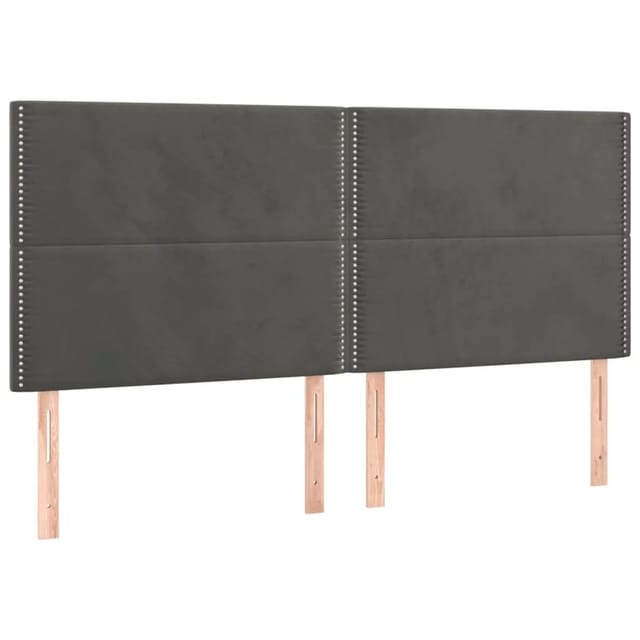 vidaXL LED Kopfteil Dunkelgrau 180x5x118/128 cm Samt 3122345