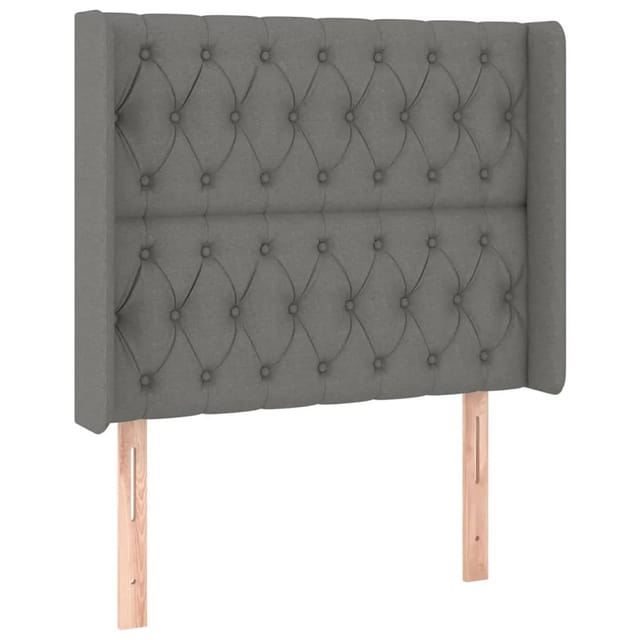 vidaXL LED Kopfteil Dunkelgrau 93x16x118/128 cm Stoff 3124367