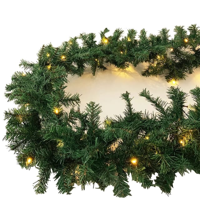 Mojawo XXL 100 LED Girlande Beleuchtet Tannengirlande Lichterkette 810 cm Außen