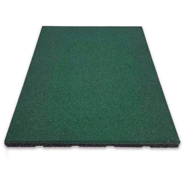 Floordirekt Fallschutzmatte Elastikmatte Fallschutzplatte mit Drainage 50 x 50 x 3,5 cm Grün