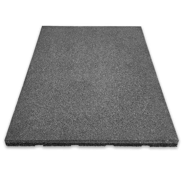Floordirekt Fallschutzmatte Elastikmatte Fallschutzplatte mit Drainage 50 x 50 x 2,5 cm Grau