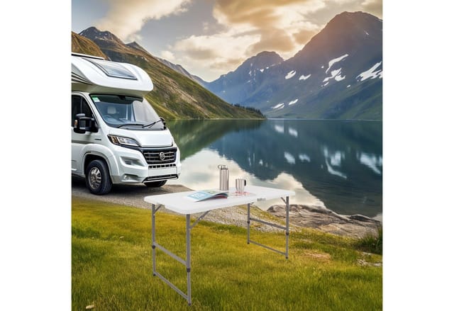 TRUTZHOLM Flohmarkttisch Campingtisch 120x60cm Zusammenklappbar Höhenverstellbar