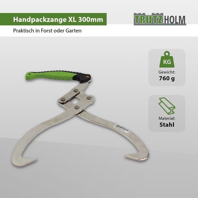 TRUTZHOLM Handpackzange XL 300mm Packzange Handhebehaken Holzgreifer