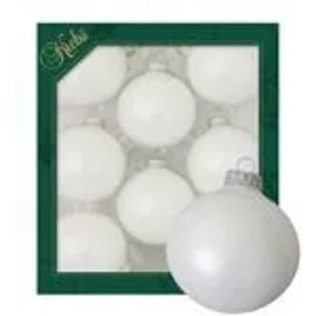Krebs Glas Lauscha GmbH Christbaumkugeln Weihnachtskugeln Glas Ø 7 cm 8 Stück satinweiß
