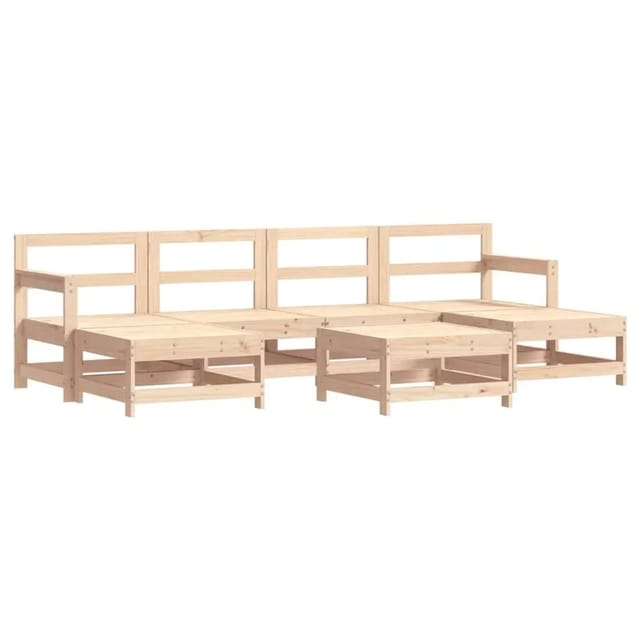 vidaXL 7-Tlg Garten-Lounge-Set Massivholz Kiefer 3186382