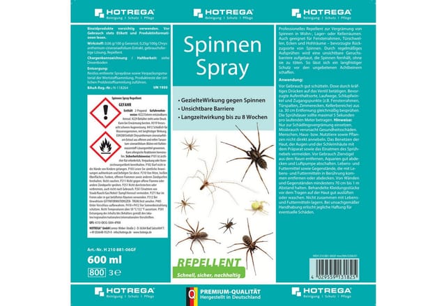 Hotrega Spinnenspray Repellent 600 ml