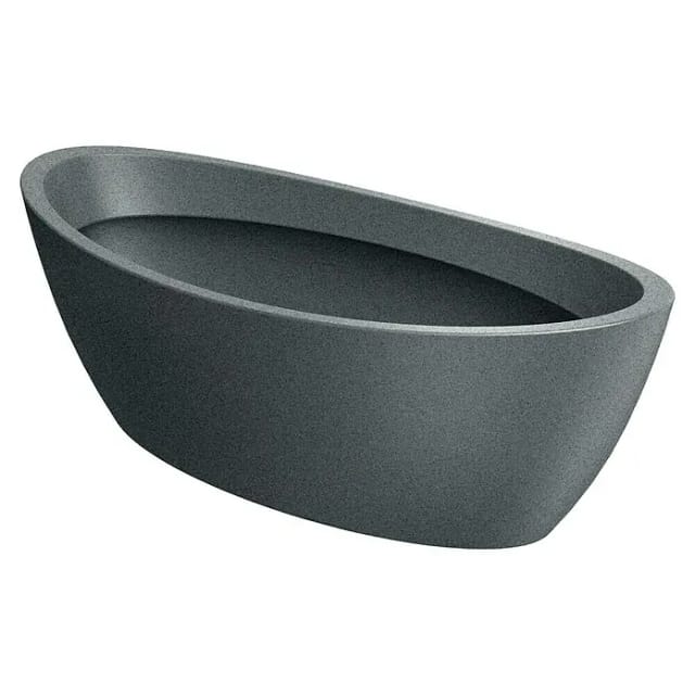 Prosperplast Blumentopf Aria Oval 60 cm x 28 cm x 20 cm Granit