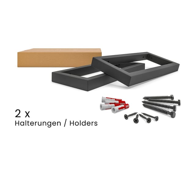 HEVVA Waschtischhalterung RHEIN 15 cm Hoch 20 cm Tief 2er Set Schwarz