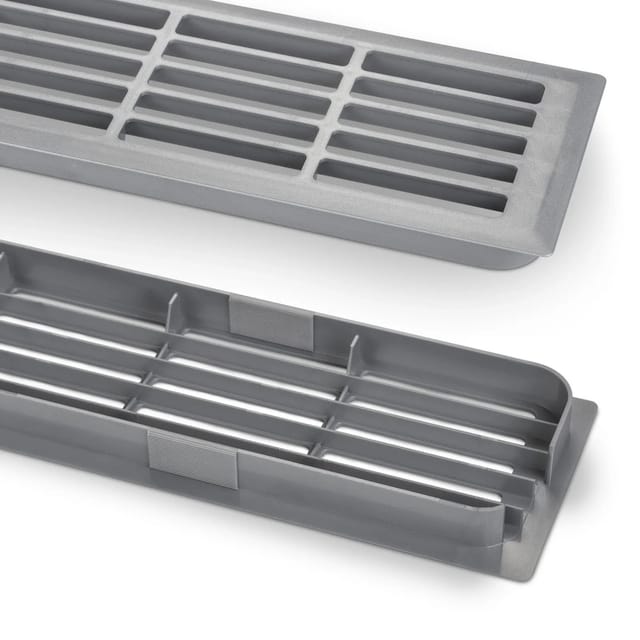SOTECH 1 Paar Lüftungsgitter Schlitzlochung Silber 449 mm
