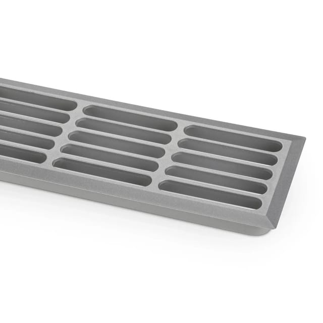 SOTECH Lüftungsgitter Schlitzlochung 476 mm inkl. Befestigungsclips Silber