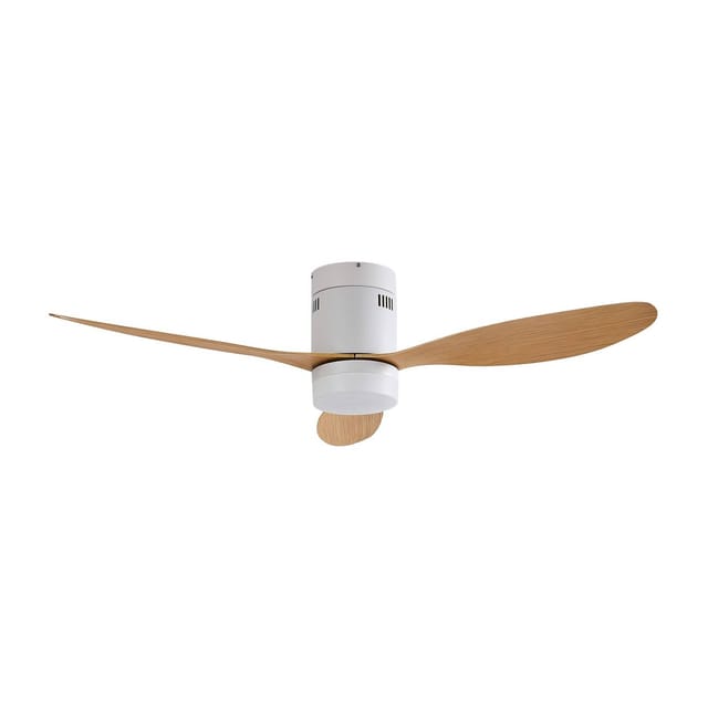 Lucande LED Deckenventilator mit Lampe Kayu 10022105 Leselampe Modern in Weiß 1-flammig Wohnzimmerleuchte