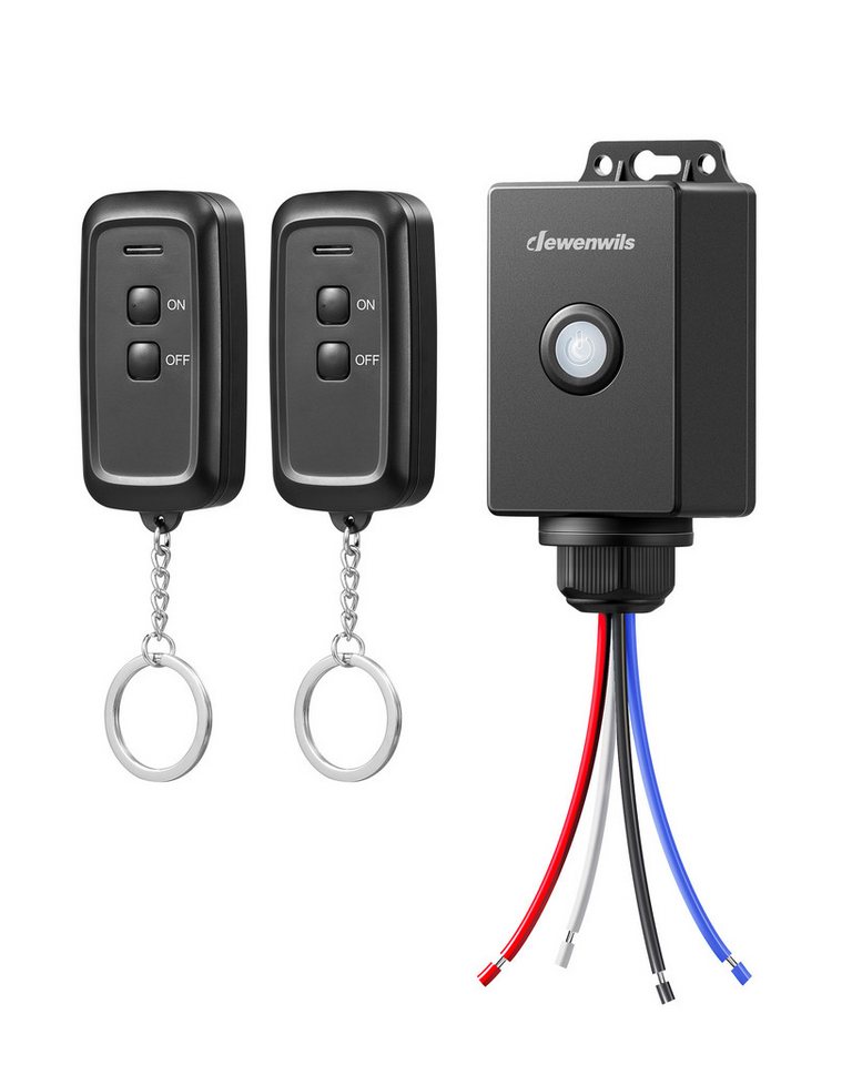 Dewenwils - Funkschalter-set Für Außen 230v, Ip65 Wasserdicht, 2 × Funksender, Schwarz Bild 4