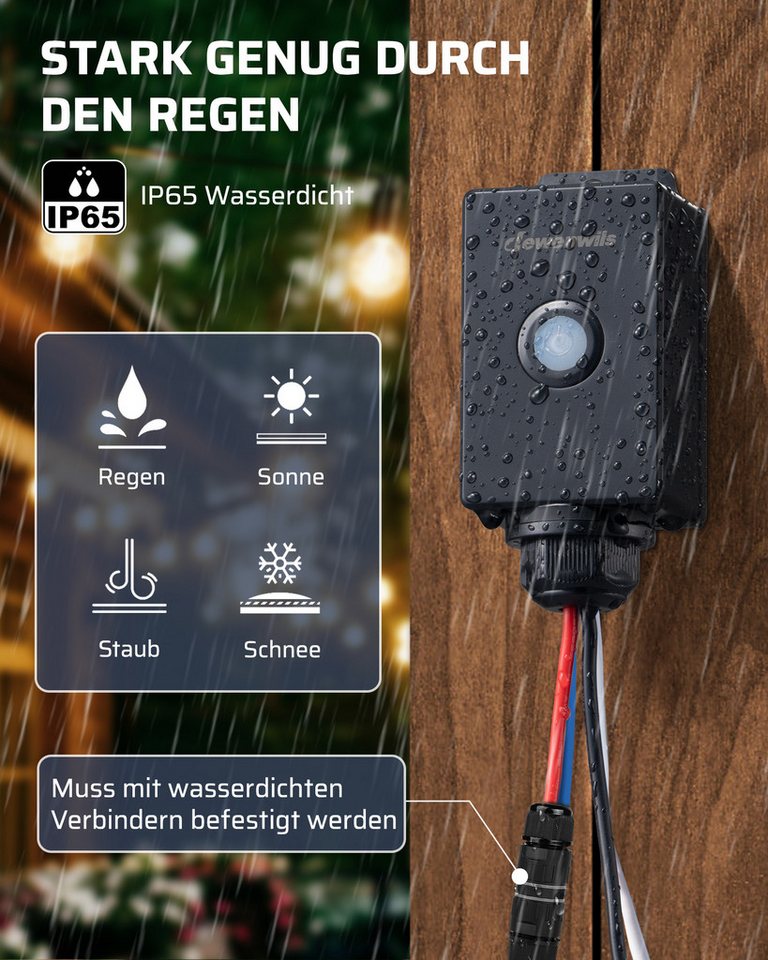 Dewenwils - Funkschalter-set Für Außen 230v, Ip65 Wasserdicht, 2 × Funksender, Schwarz Bild 5