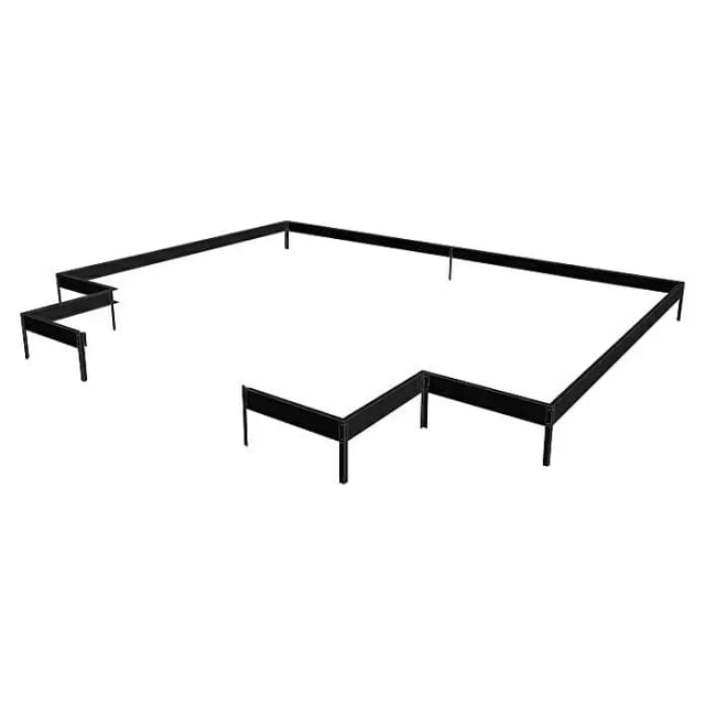 Halls Fundamentrahmen für Icon Gardenhouse 6 mit 8,6 m² Schwarz