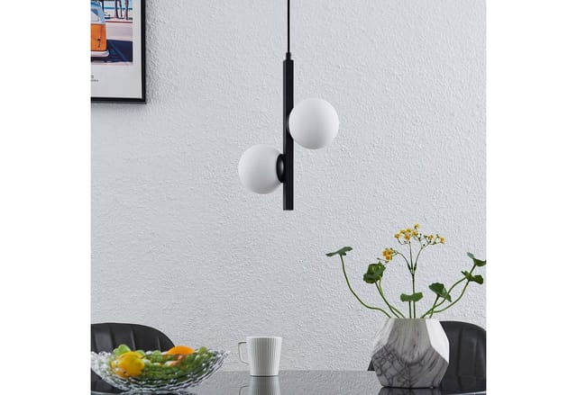 Lucande Pendelleuchte Emarin 9627662 Modern in Schwarz aus Metall 2-flammig G9 Wohnzimmerleuchte