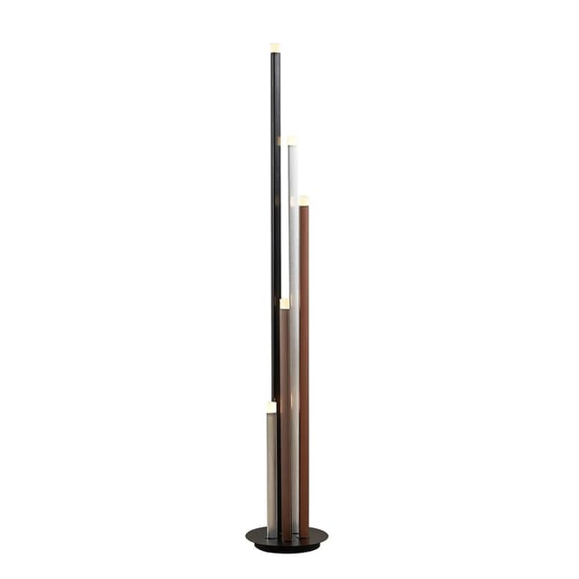 Lucande LED Stehlampe Stoika 9918008 Dimmbar Modern in Schwarz aus Metall 5-flammig Wohnzimmerleuchte